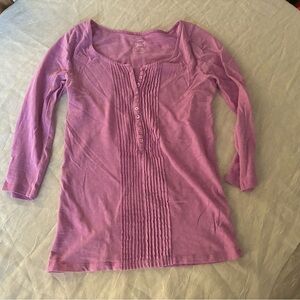J. Crew Pink/Purple 3/4 Length Sleeve Women's Tee